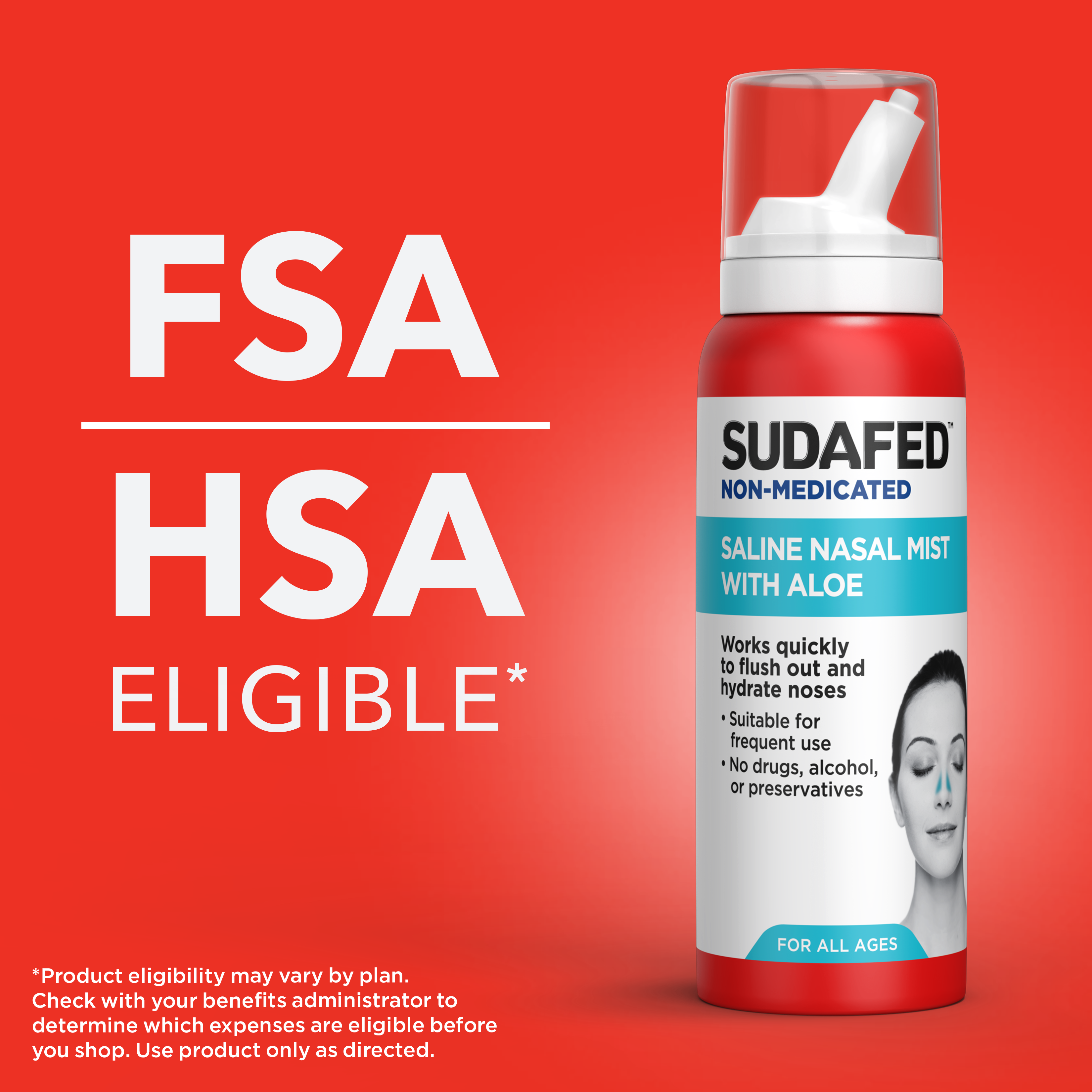 SUDAFED® Non-Medicated Saline Nasal Mist with Aloe | SUDAFED® - Gallery Image 6