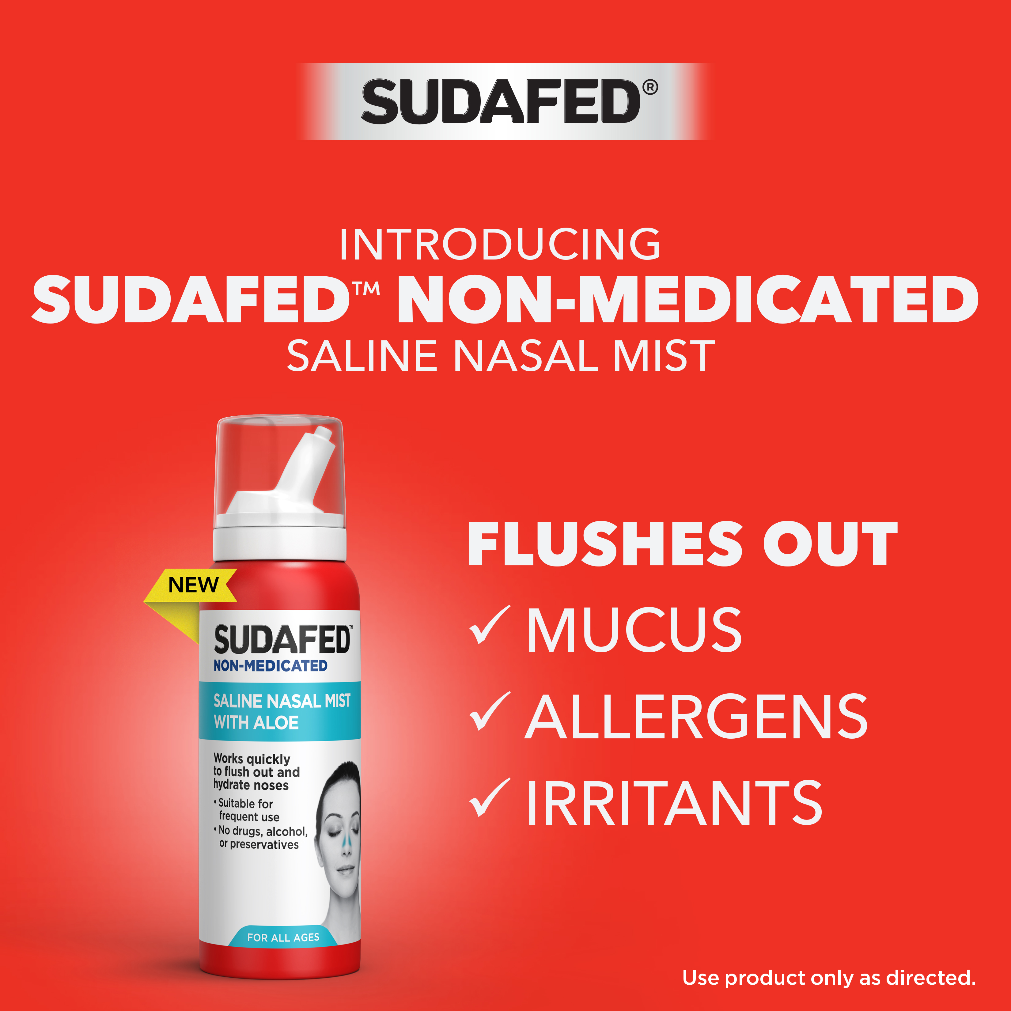 SUDAFED® Non-Medicated Saline Nasal Mist with Aloe | SUDAFED® - Gallery Image 2