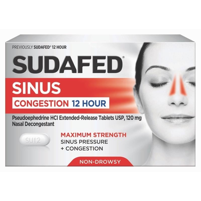 SUDAFED® Sinus Congestion 12 Hour Relief Maximum Strength Decongestant Caplets - Image 1