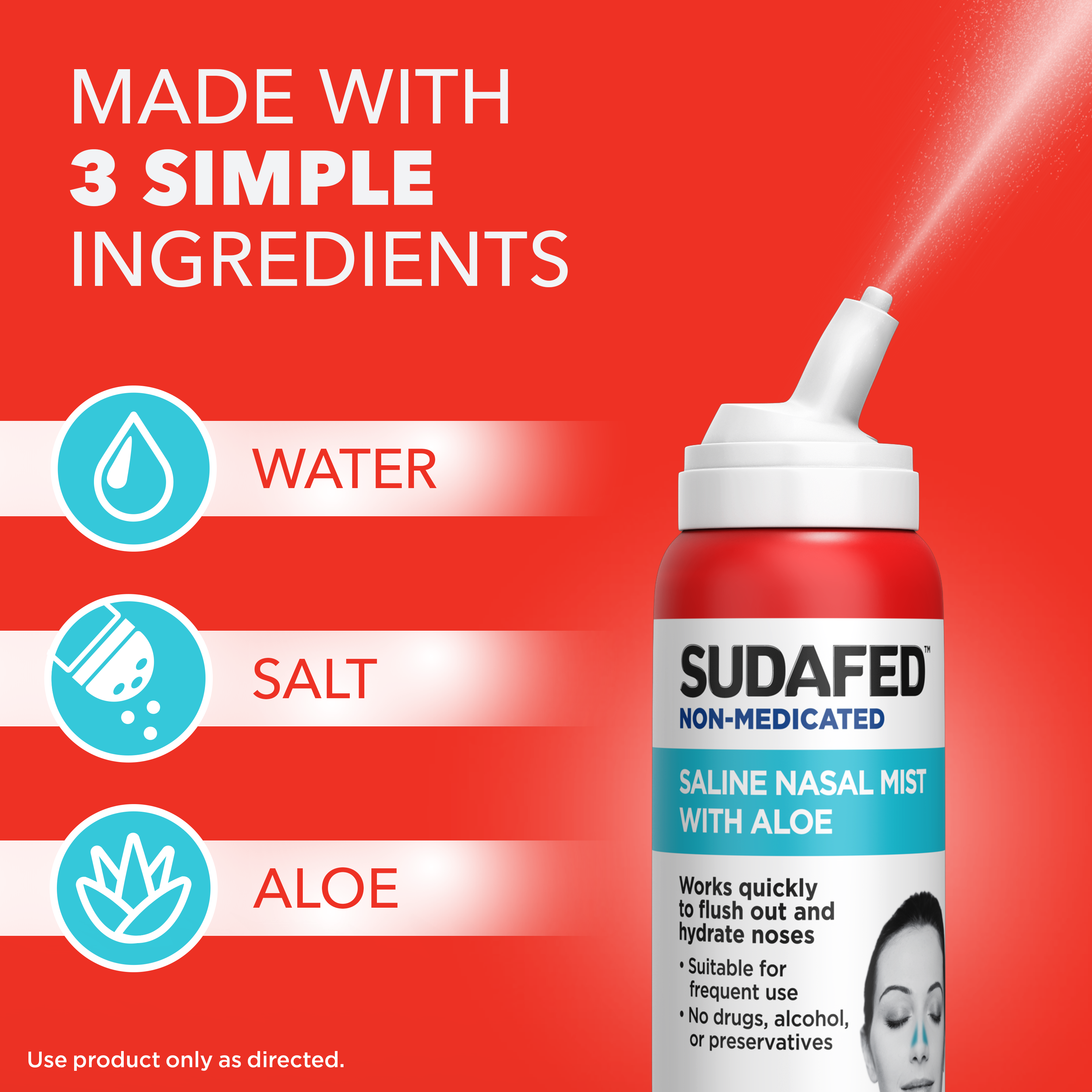 SUDAFED® Non-Medicated Saline Nasal Mist with Aloe | SUDAFED® - Gallery Image 4