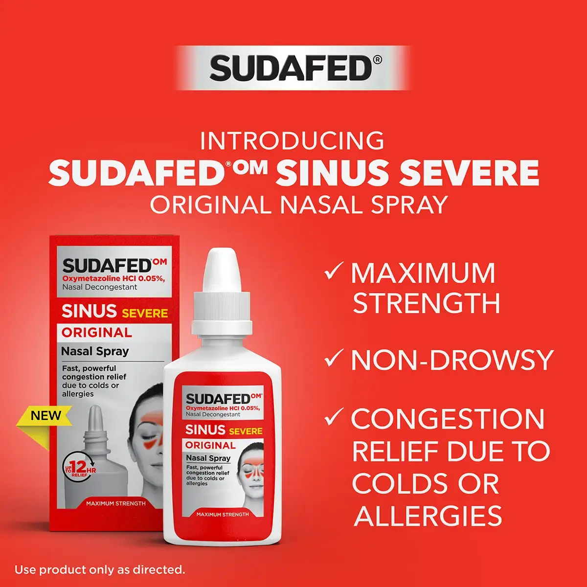Sudafed® Sinus Severe Original Nasal Spray with maximum strength, non-drowsy, congestion relief