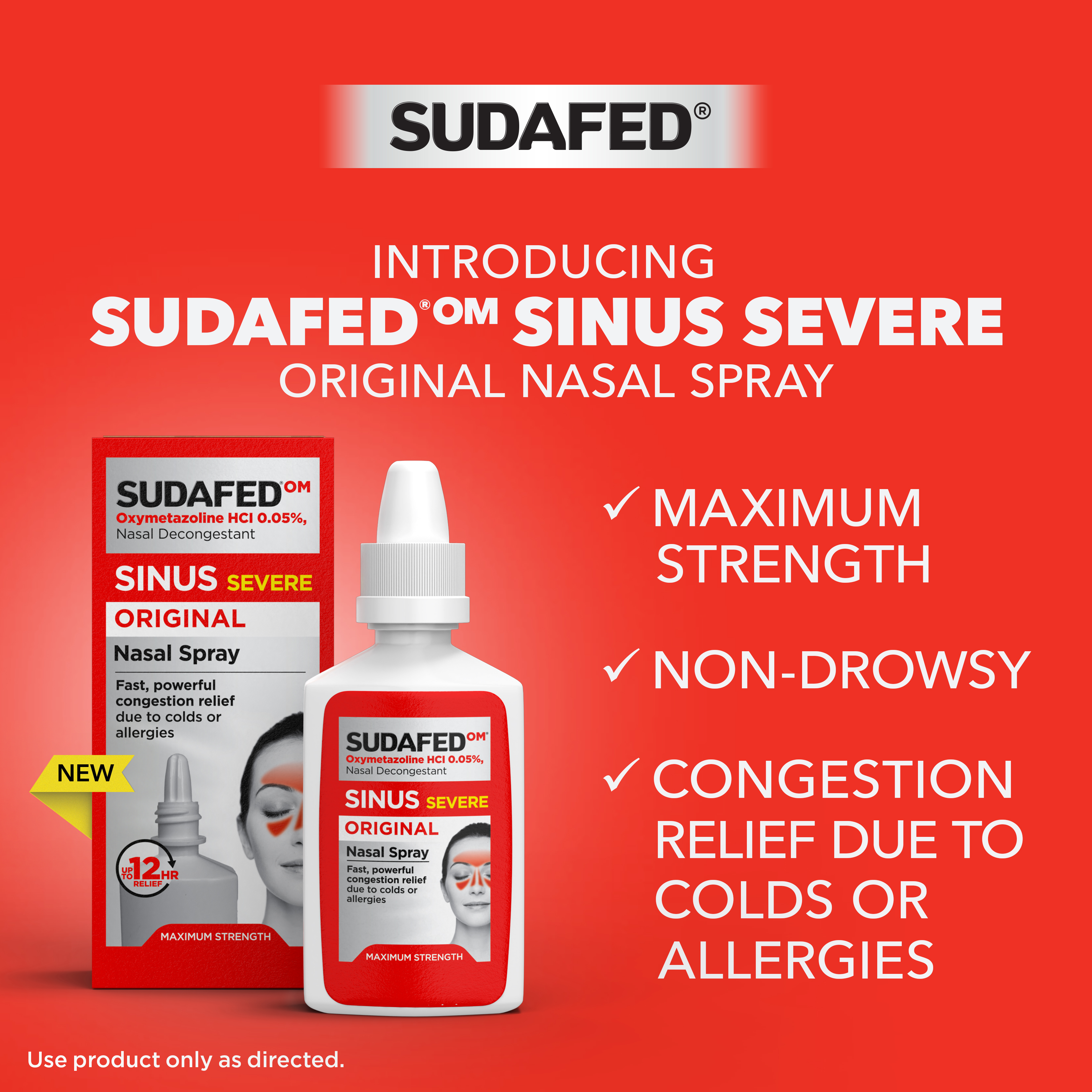 Sudafed® Sinus Severe Original Nasal Spray with maximum strength, non-drowsy, congestion relief