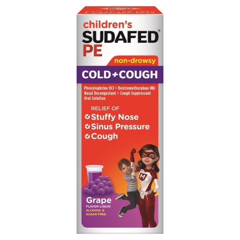 Children’s SUDAFED PE® Cough + Cold, Grape Liquid* - Image 1