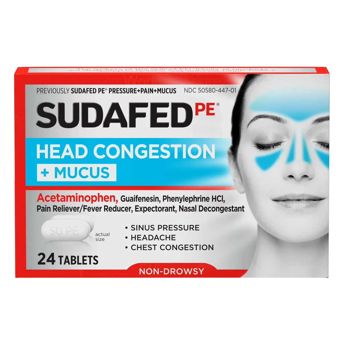 SUDAFED PE® Head Congestion + Mucus package front
