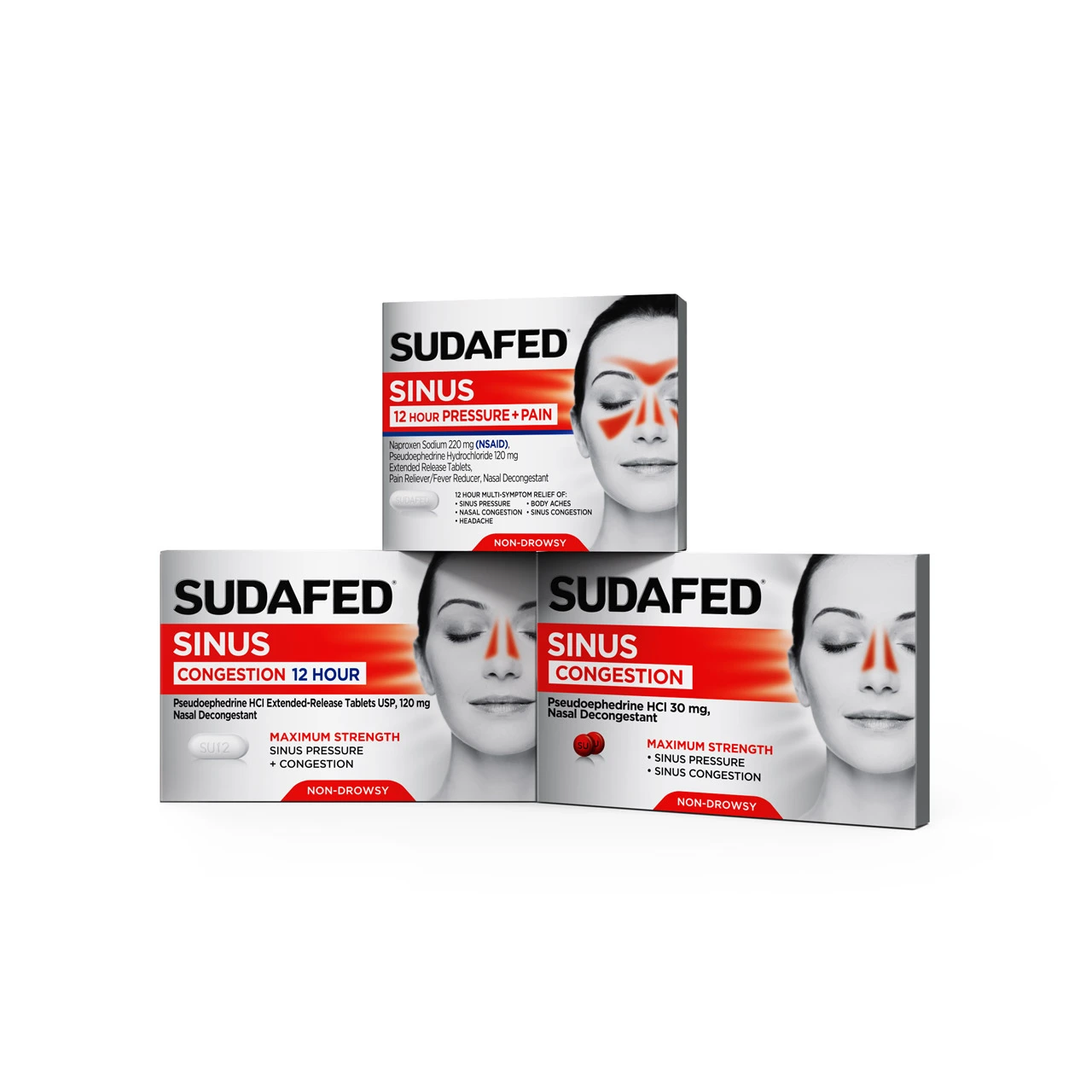 Sudafed family of products sinus congestion relief