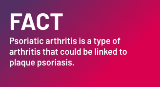 Fact - Psoriatic arthritis is a type of arthritis that could be linked to plaque psoriasis.