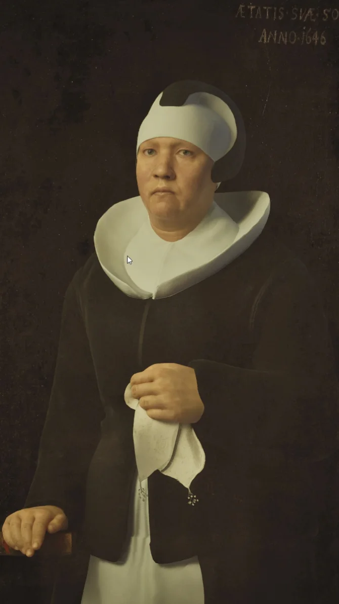 Recreation of painting of Marthe Jensdatter