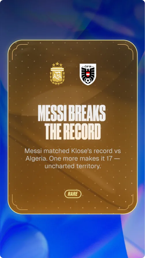 Rare moment - Messi breaks the record