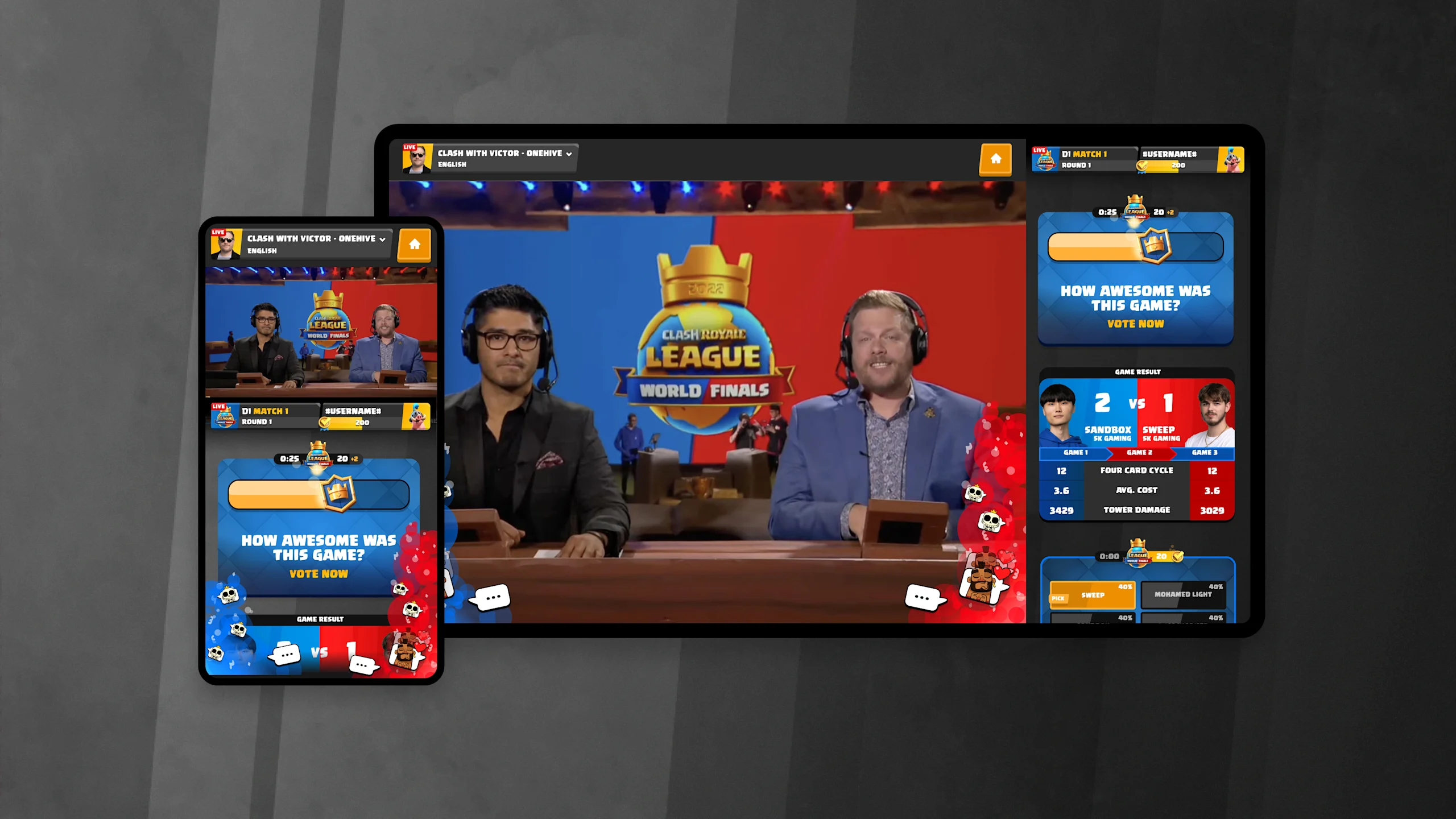 Screenshot showing the Supercell event platform feed