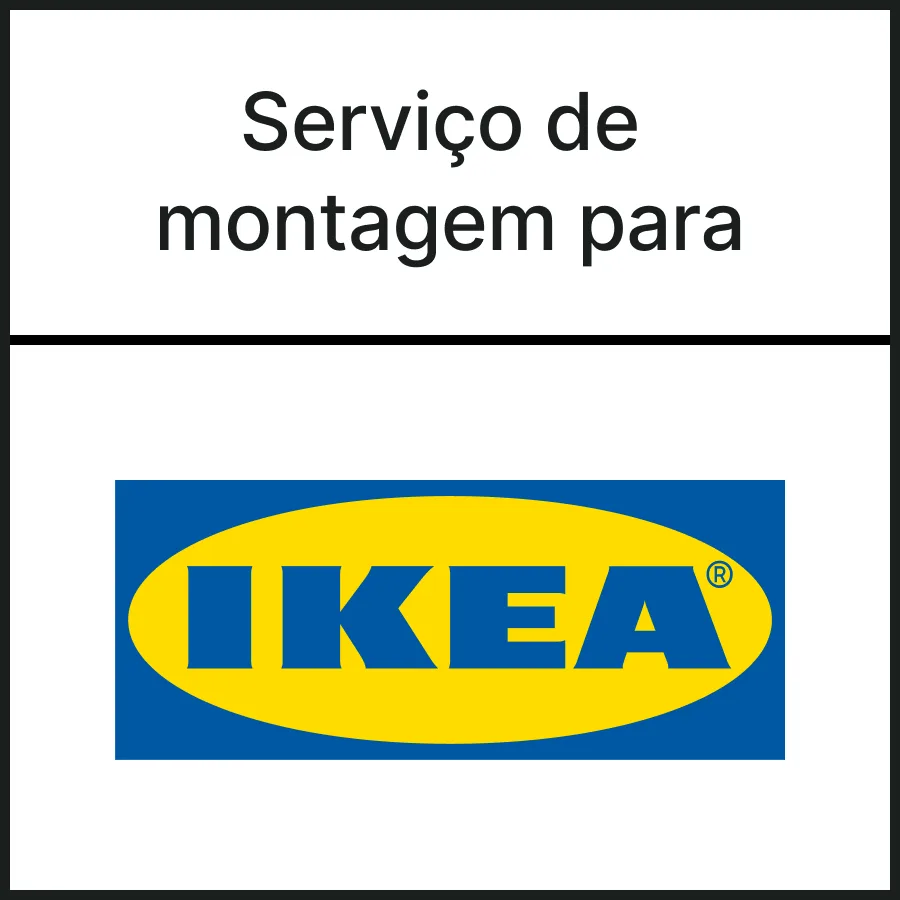 Logótipo da IKEA a indicar que a Taskrabbit é o fornecedor da montagem de mobília
