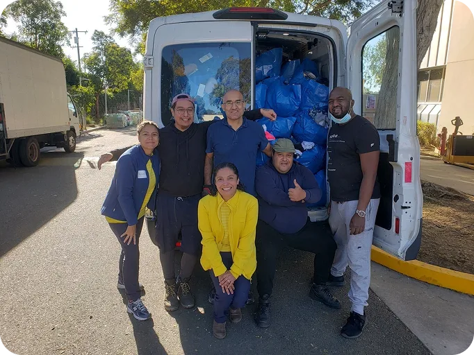 The IKEA team behind a truck