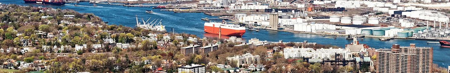 Staten Island with freighter in the background