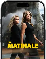 Écran d’iPhone 17 montrant La matinale, une série Apple TV+. 