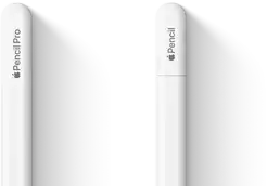 Apple Pencil Pro and Apple Pencil (USB-C) side by side
