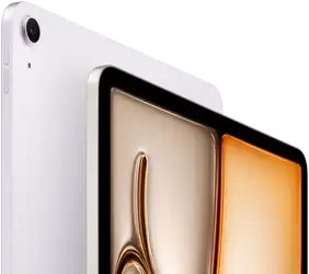 iPad Air, Purple colour, front exterior, back exterior, 12MP Wide back camera on top left corner