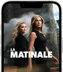 Écran d’iPhone dix-sept-e affichant la série La matinale d’Apple TV