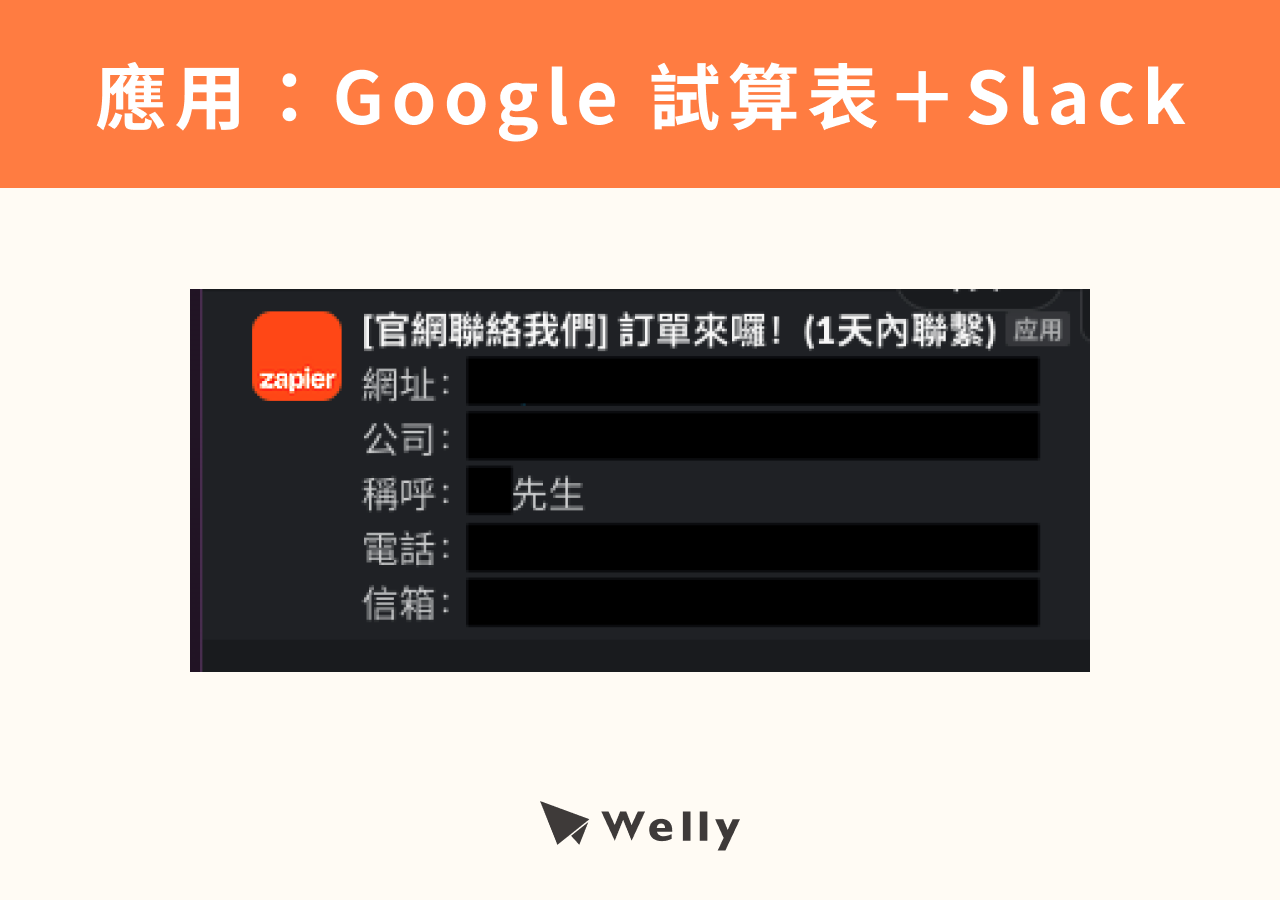 Zapier 企業應用：Google 試算表＋Slack