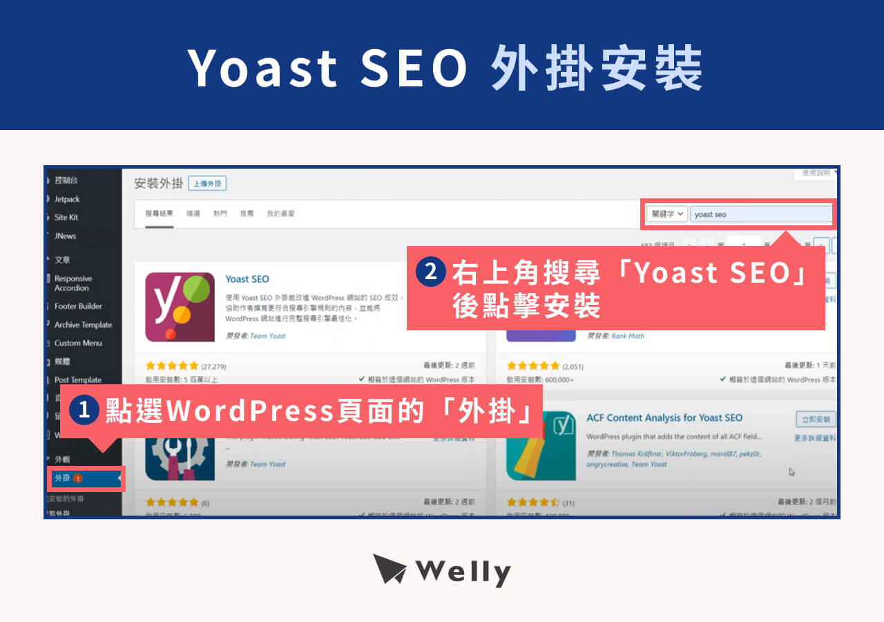 Yoast SEO WordPress安裝