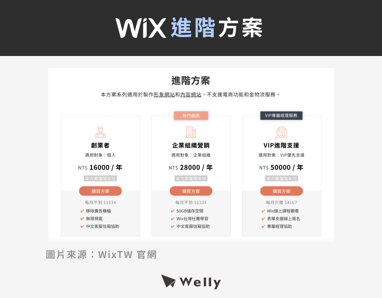 Wix 進階方案