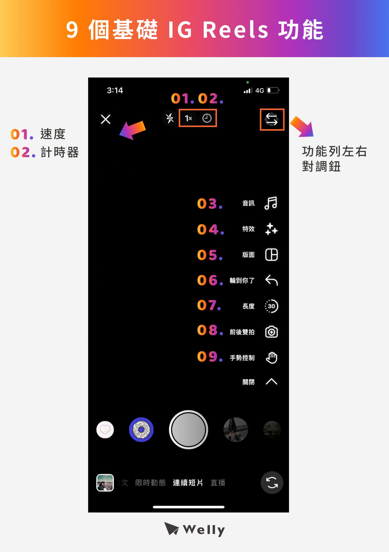 IG Reels 9 個基礎功能