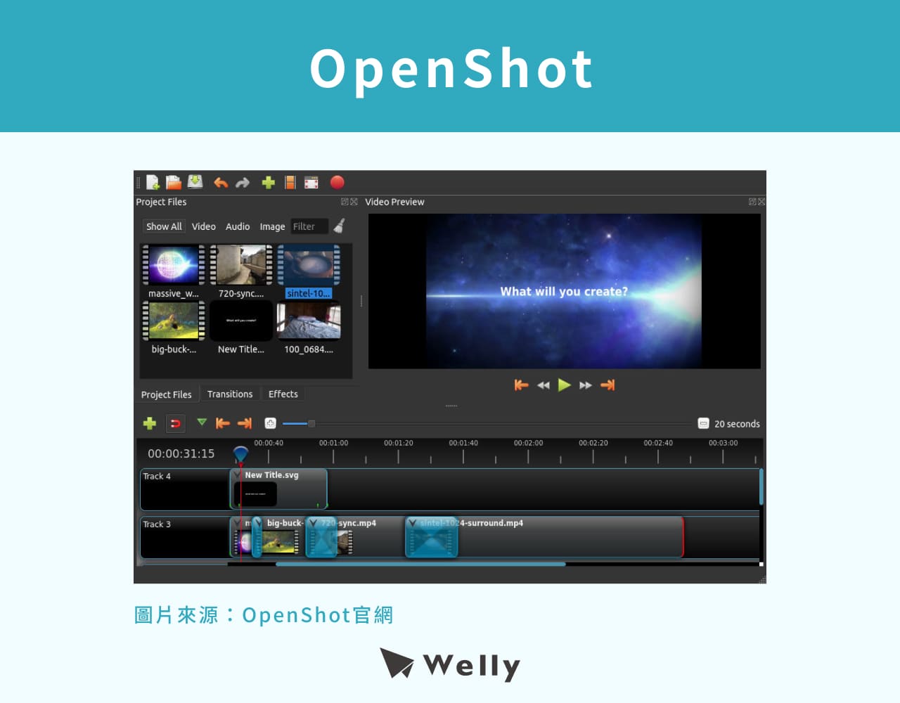 影片剪輯軟體：OpenShot
