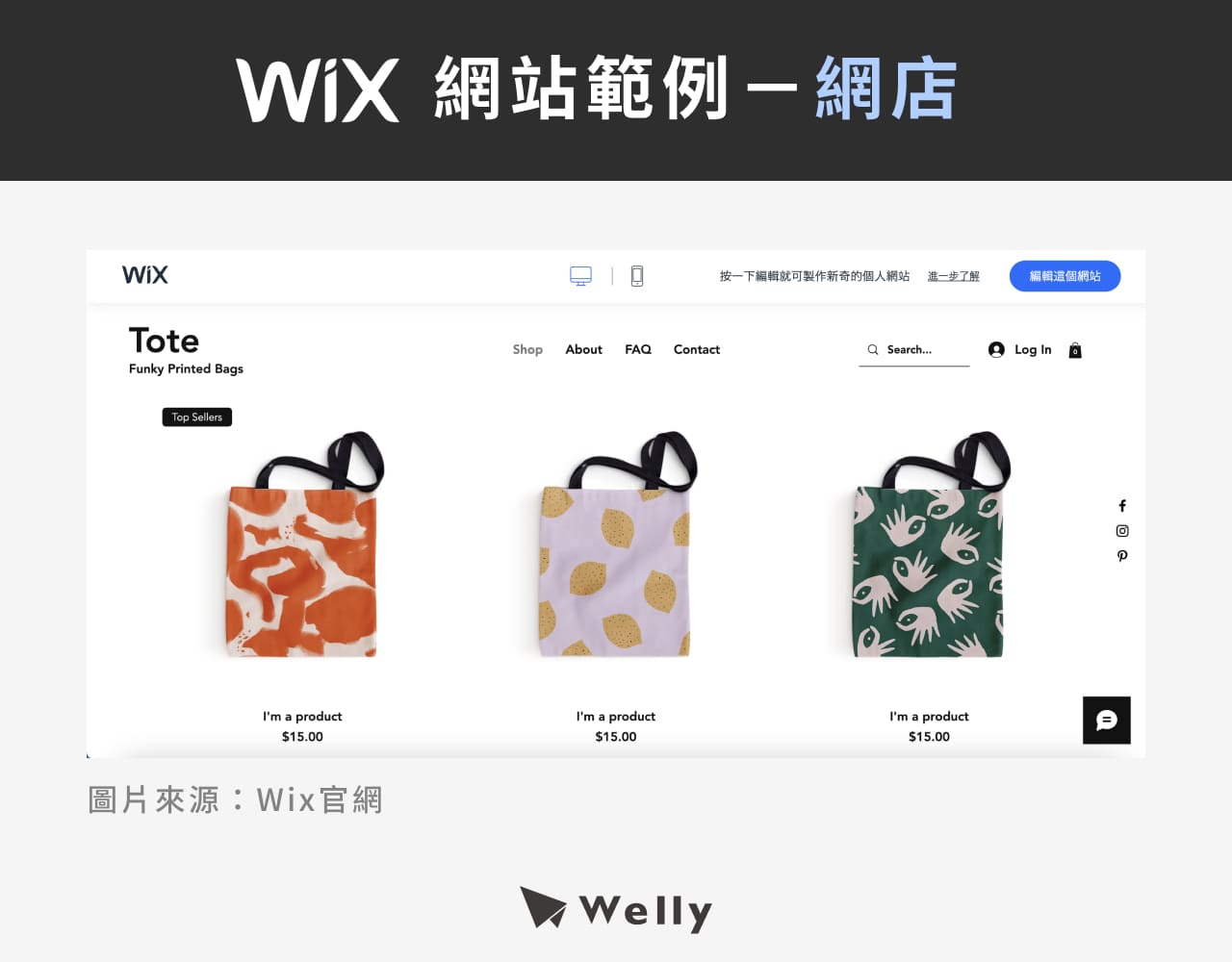 Wix網站範例-網店