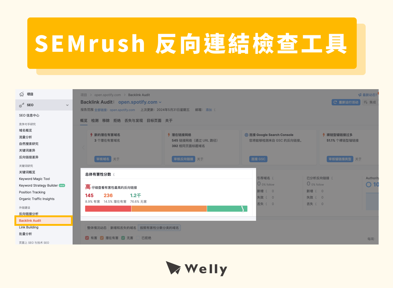 SEMrush 反向連結檢查工具