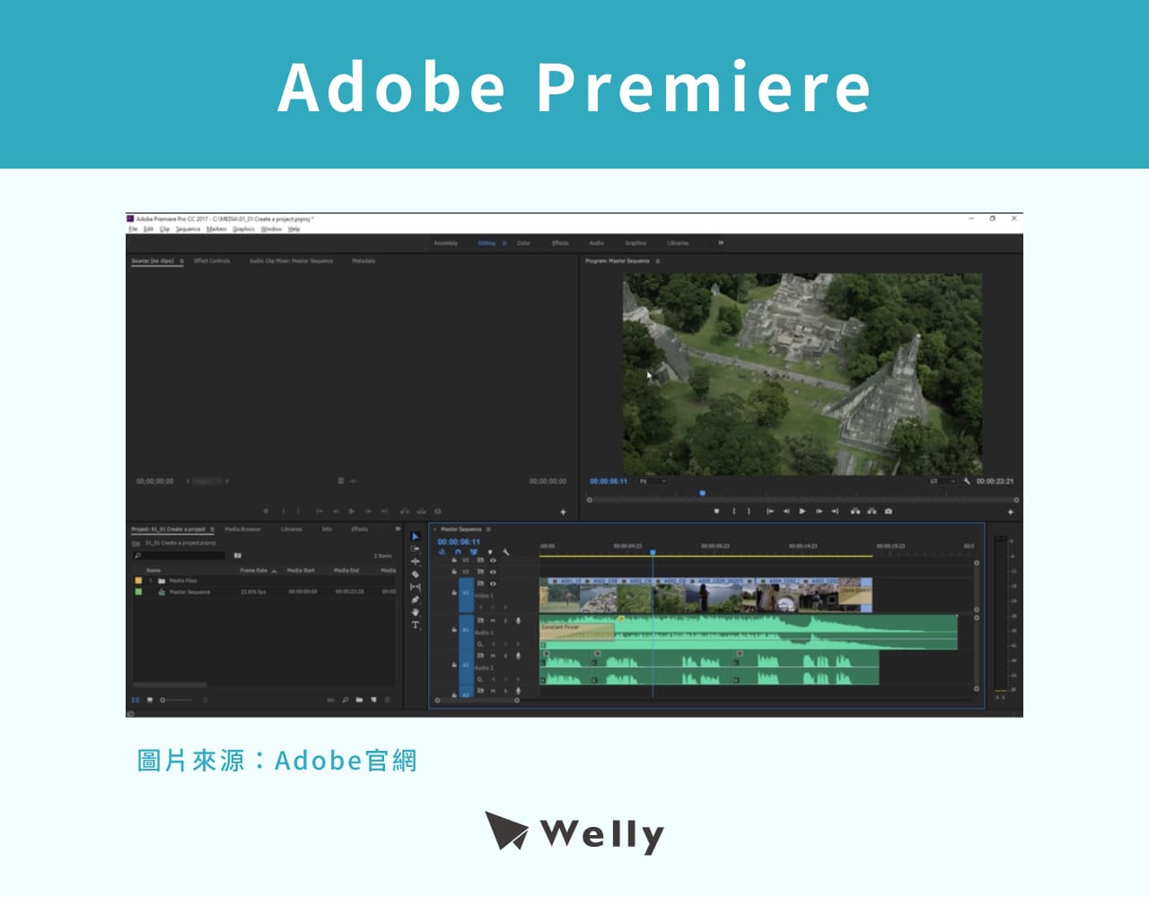 影片剪輯軟體：Adobe Premiere