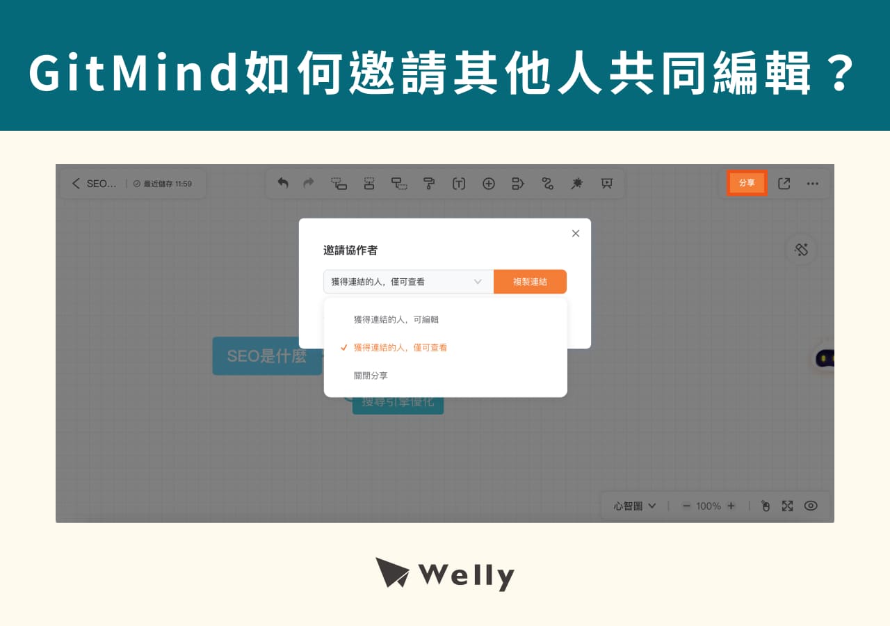 GitMind如何邀請其他人共同編輯？