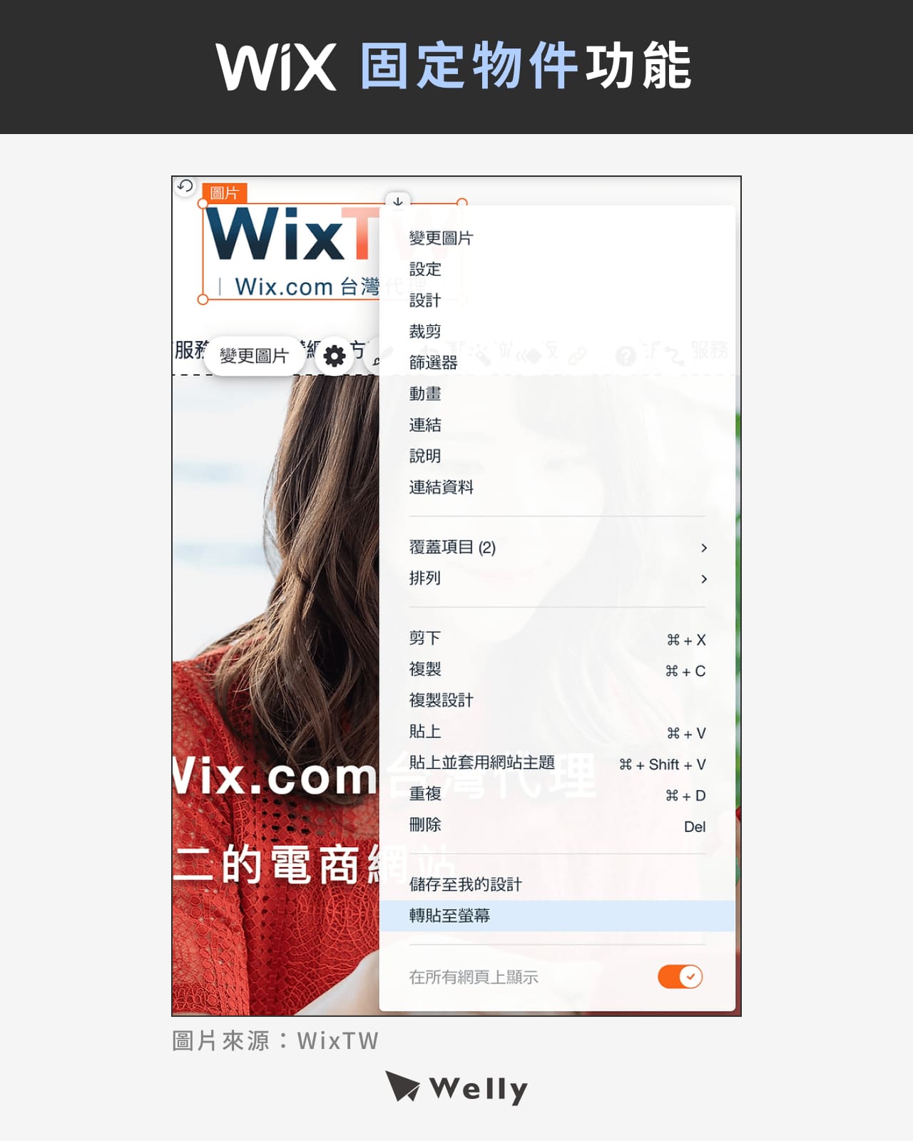 Wix固定物件功能