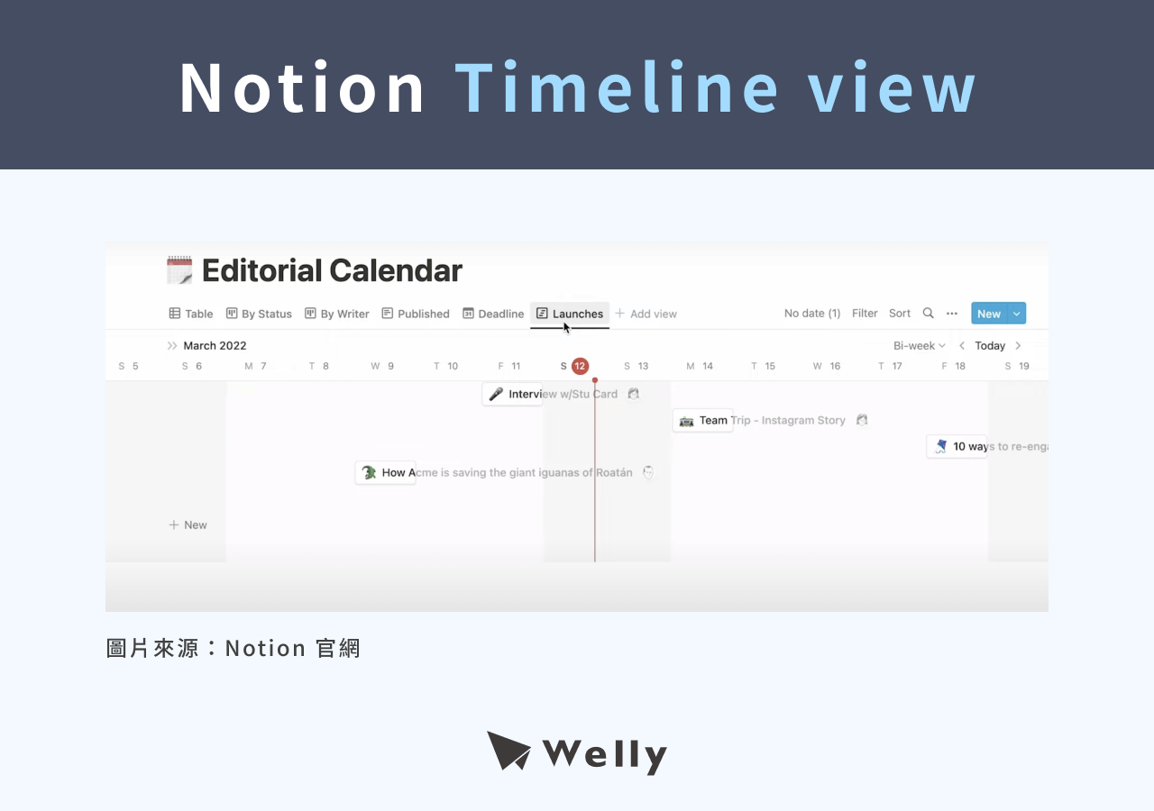 Notion Timeline view