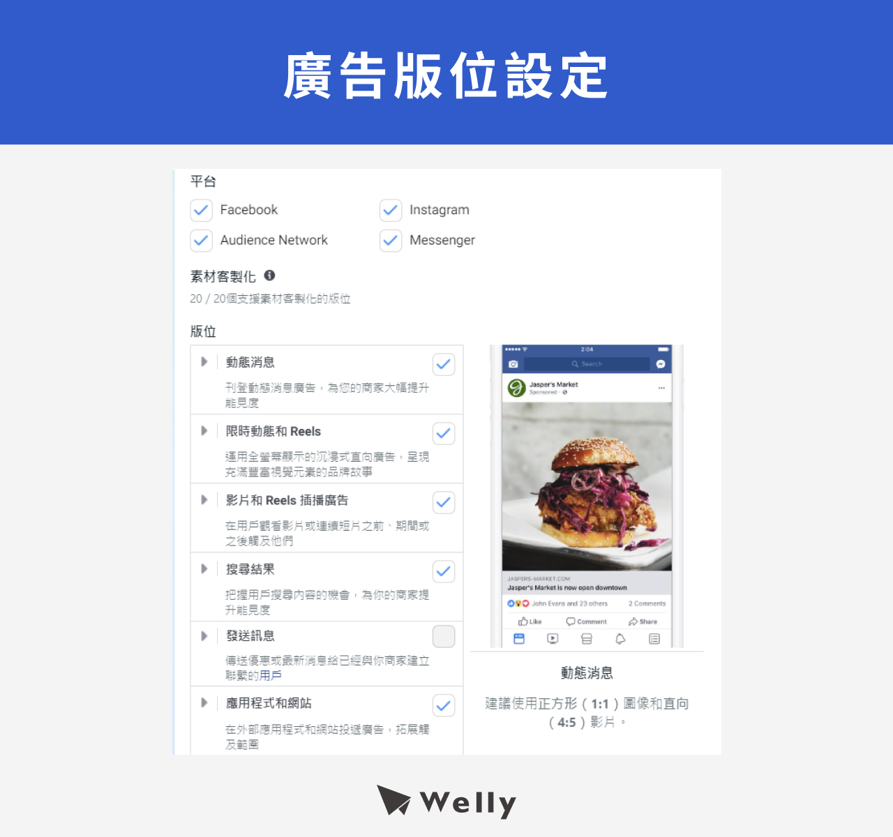 FB 廣告版位