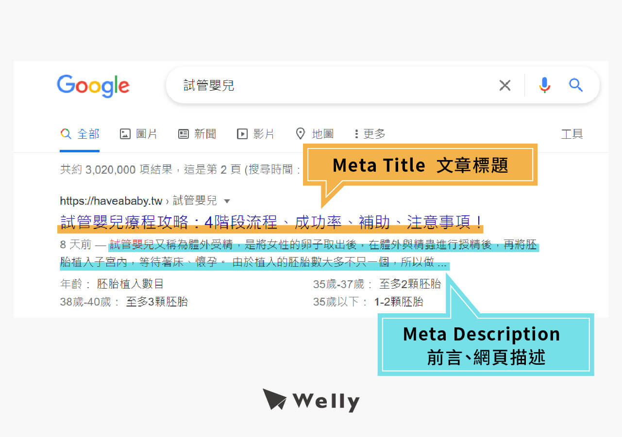 Meta Title、Meta Description示範