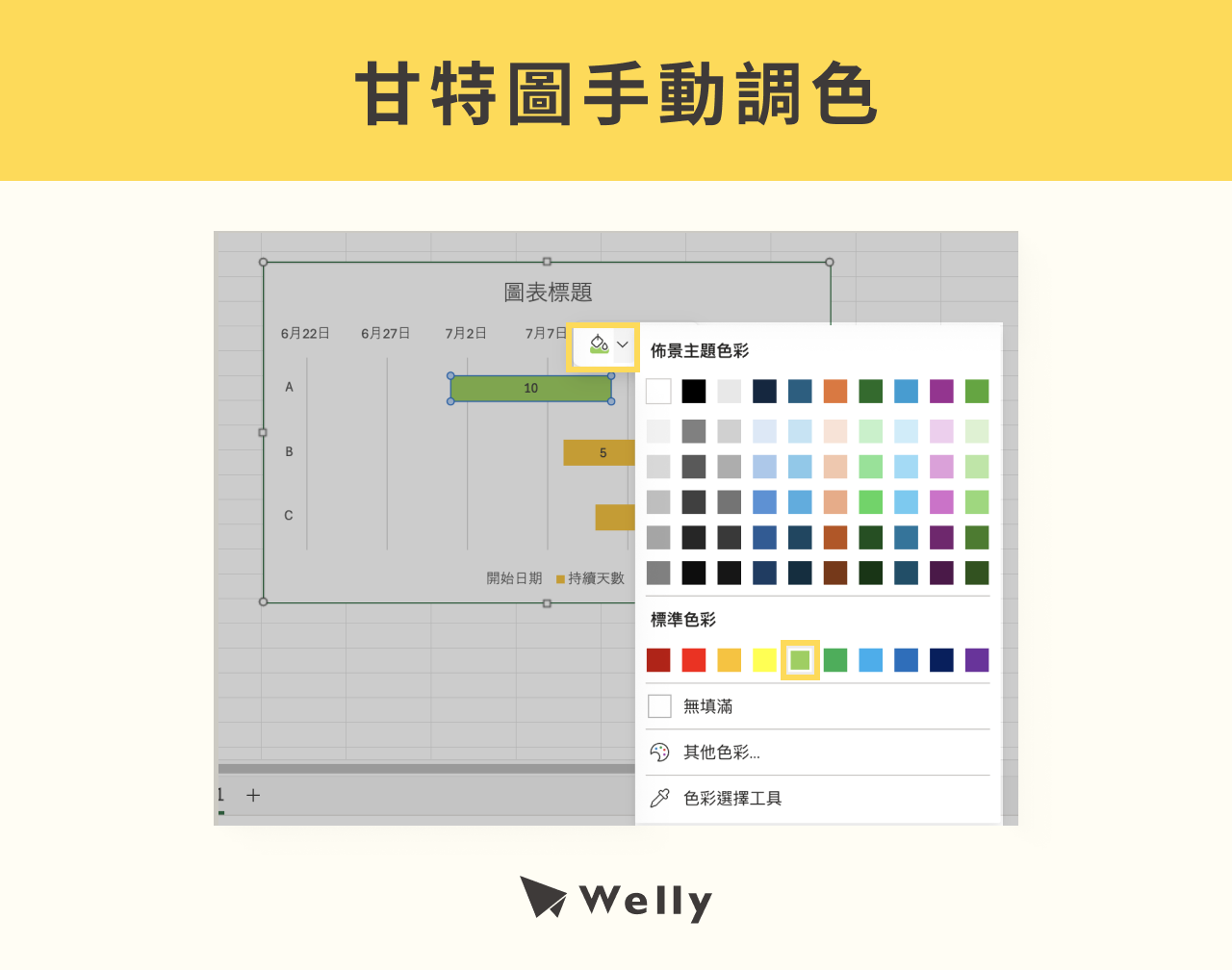 甘特圖手動調色