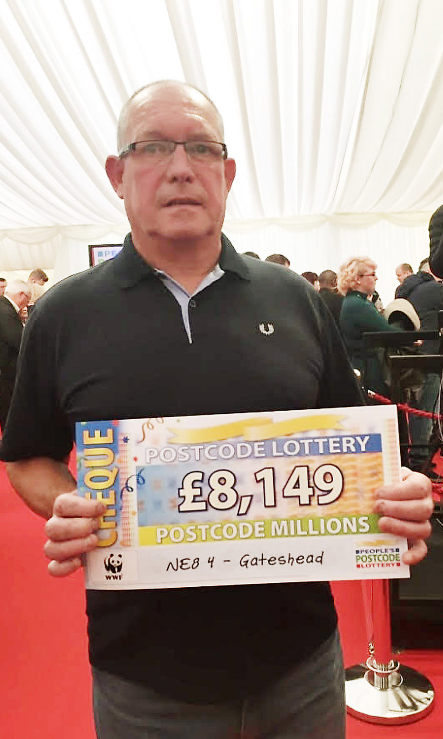 BANK OF DAVE: Retired decorator with his lottery win in 2016