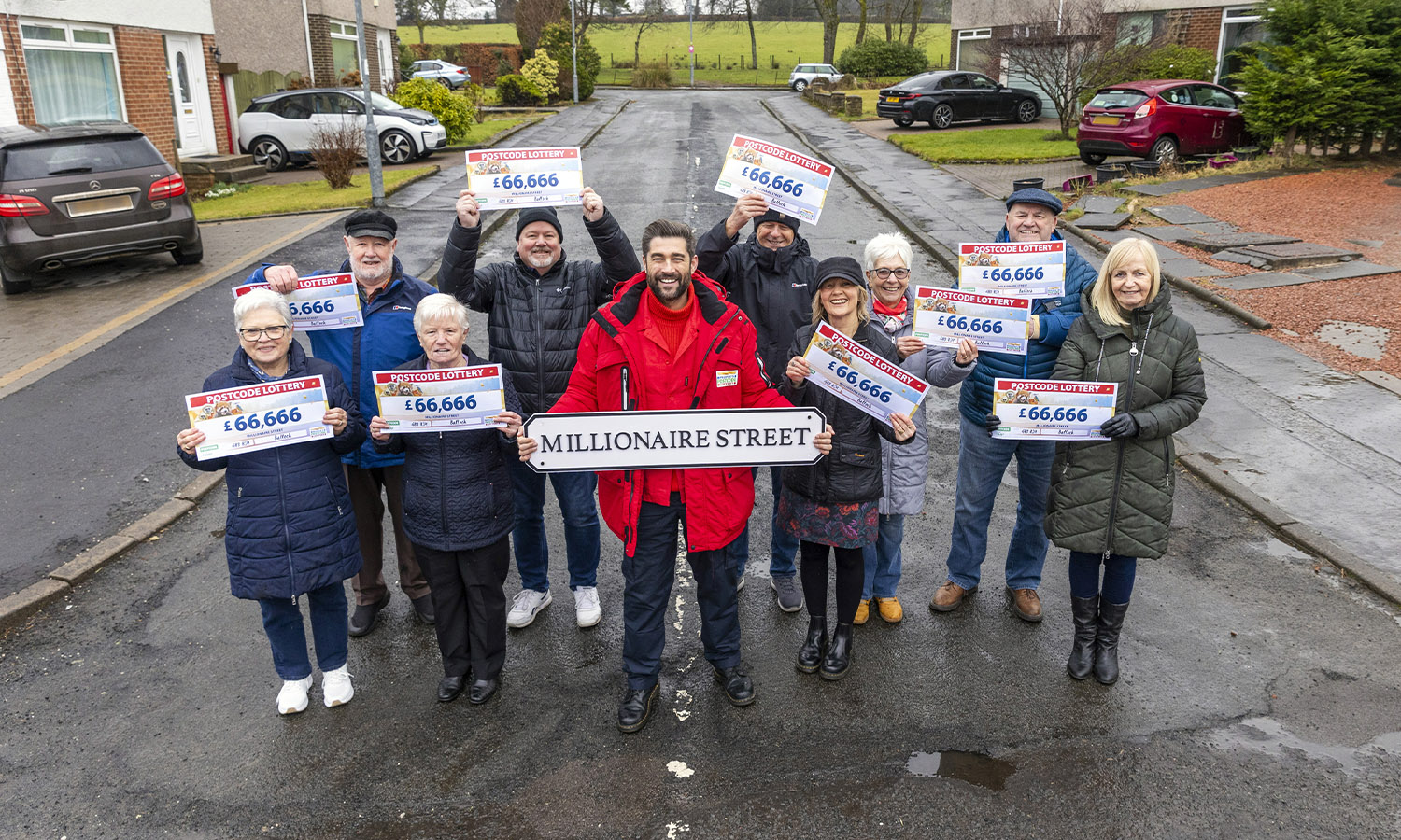 STREET PARTY: Neighbours celebrate their wins with Matt