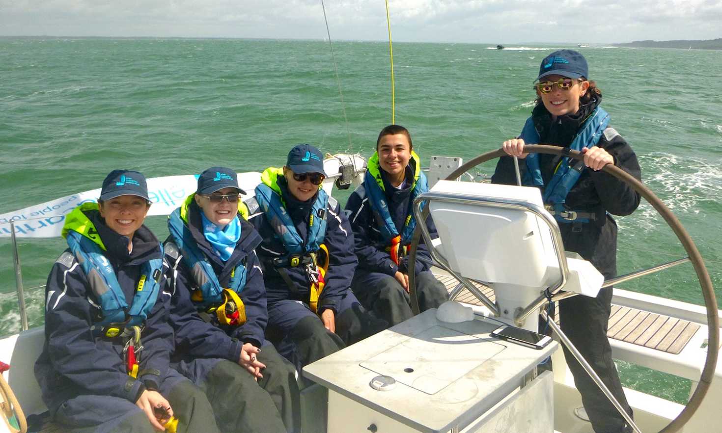 Young people sailing in an Ellen MacArthur Cancer Trust vessel