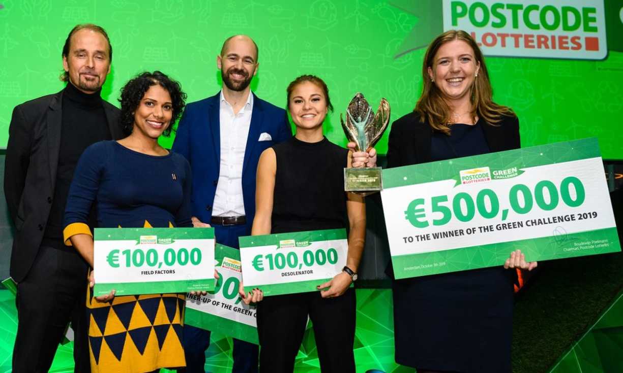 Last year's Green Challenge winner, Sofie Allert, collected a €500,000 cheque for Swedish Algae Factory