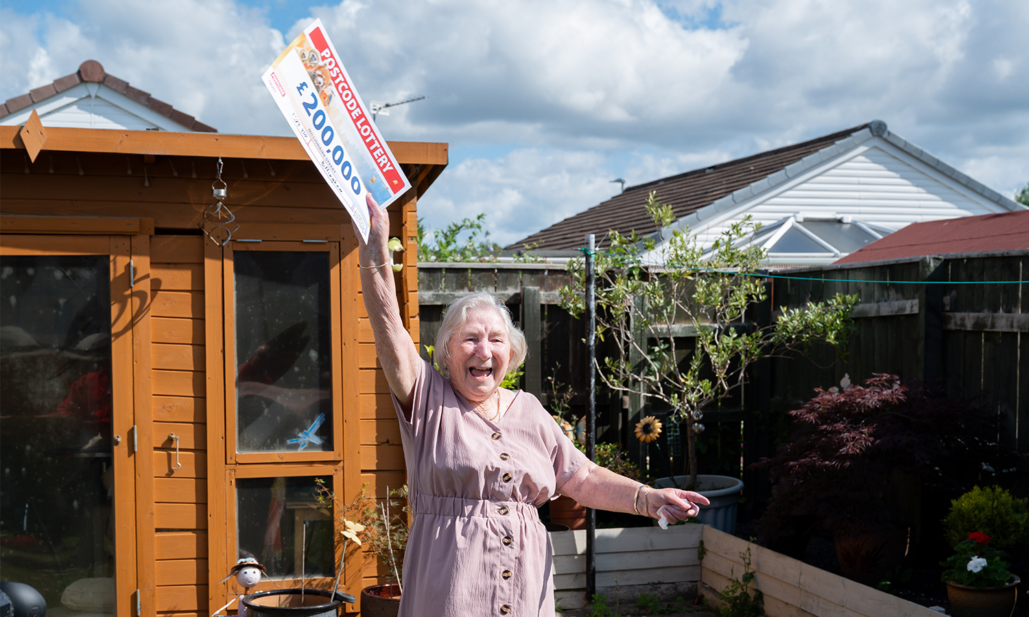 Great gran May can't hide her delight!