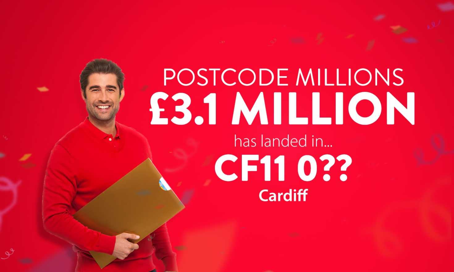 £3.1 Million in prizes is heading to Cardiff for this month's Postcode Millions