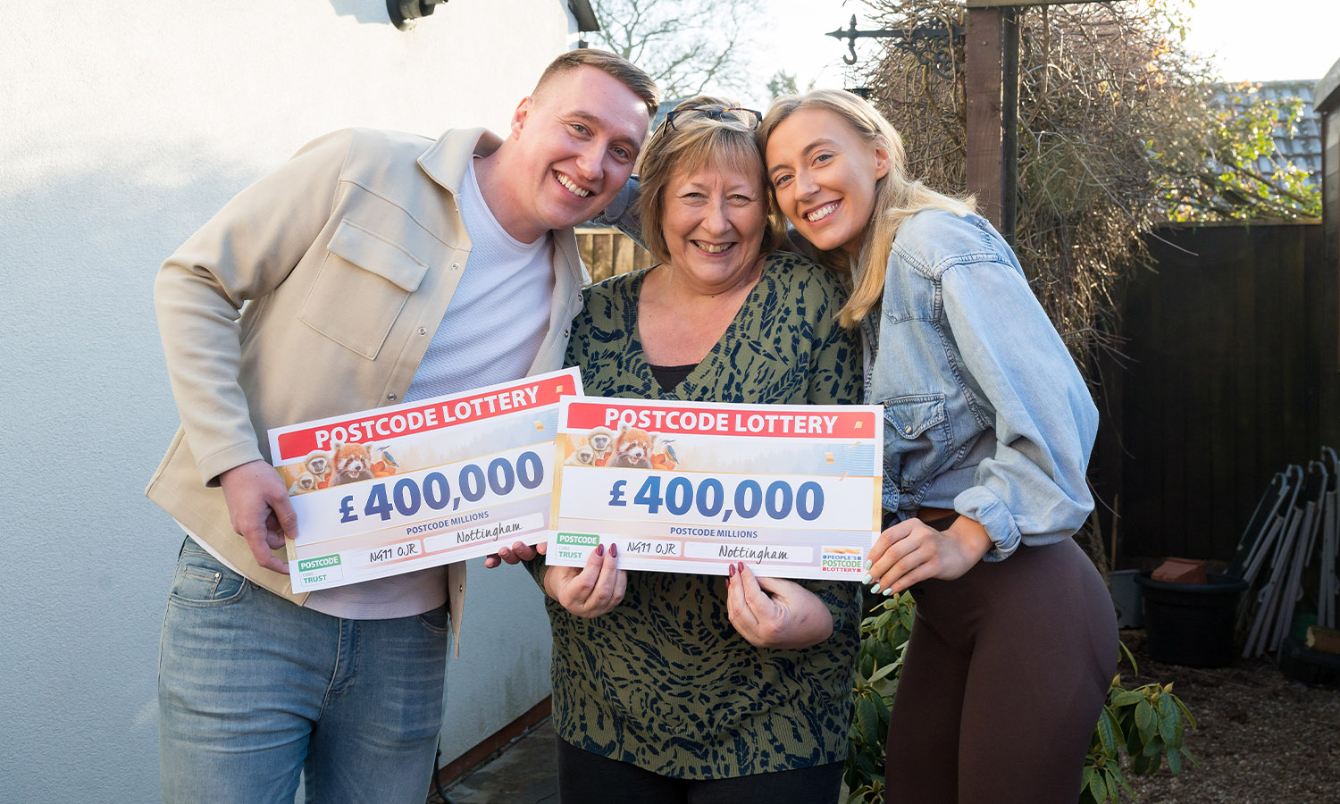 SMILES ALL ROUND: Shirley with son Alex and daughter Rachel