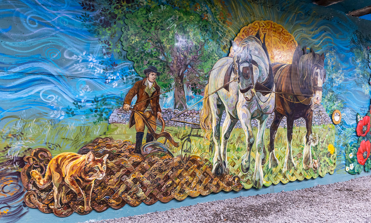 Field of dreams: One of the captivating murals on the trail