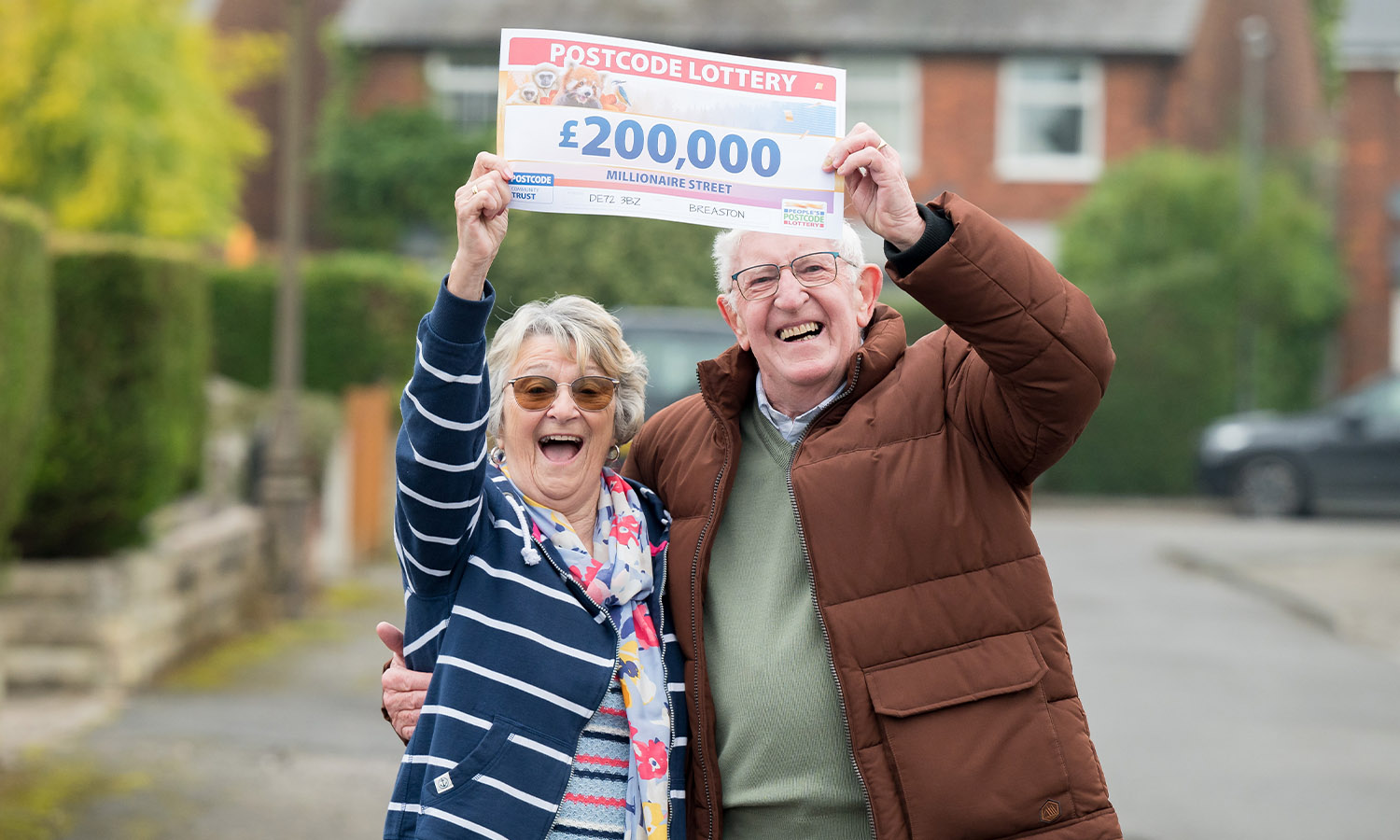 HAPPY EVER LAUGHTER: George and Margaret's delight at prize