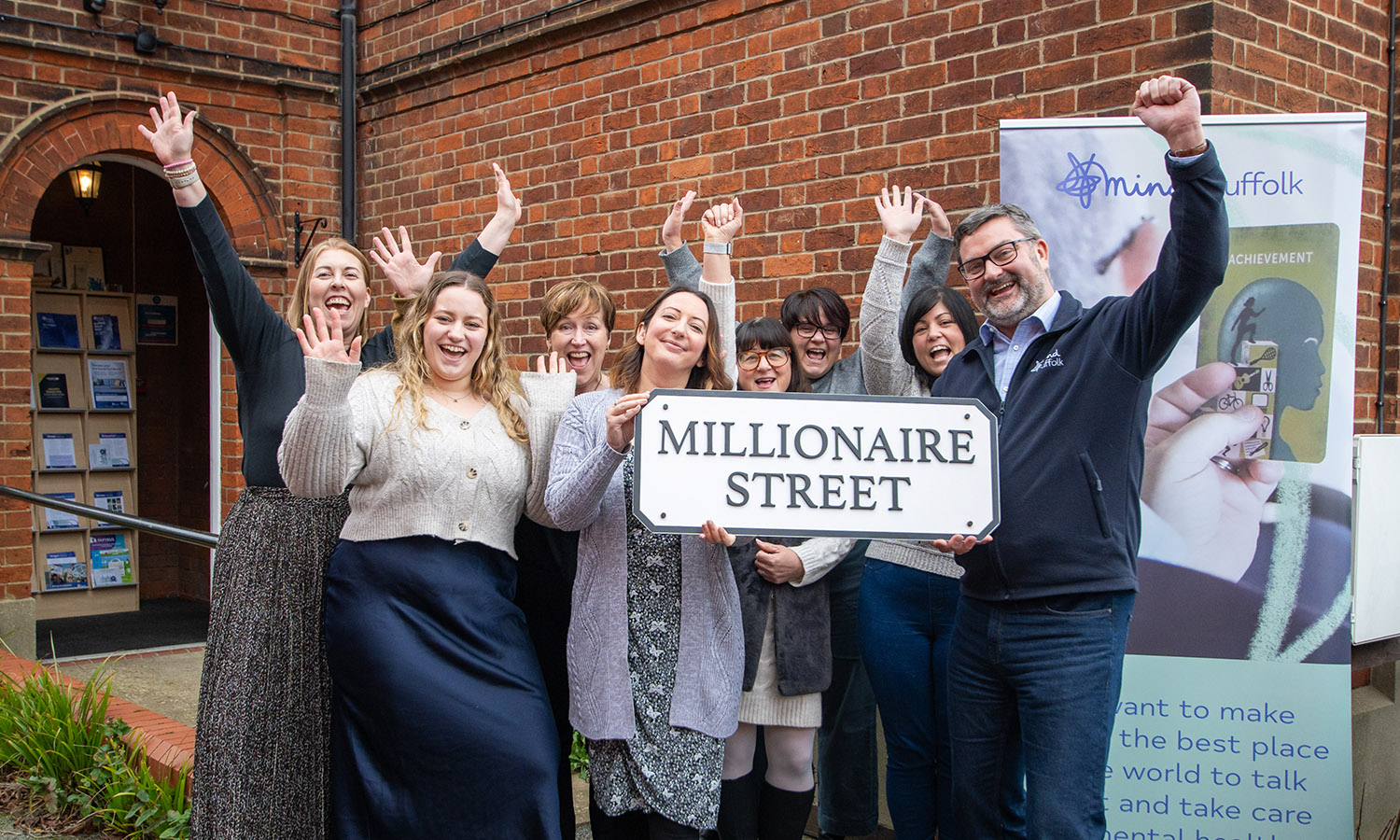 MASSIVE FOR MIND: Suffolk Mind CEO Jon Neal celebrates the funding news with his team