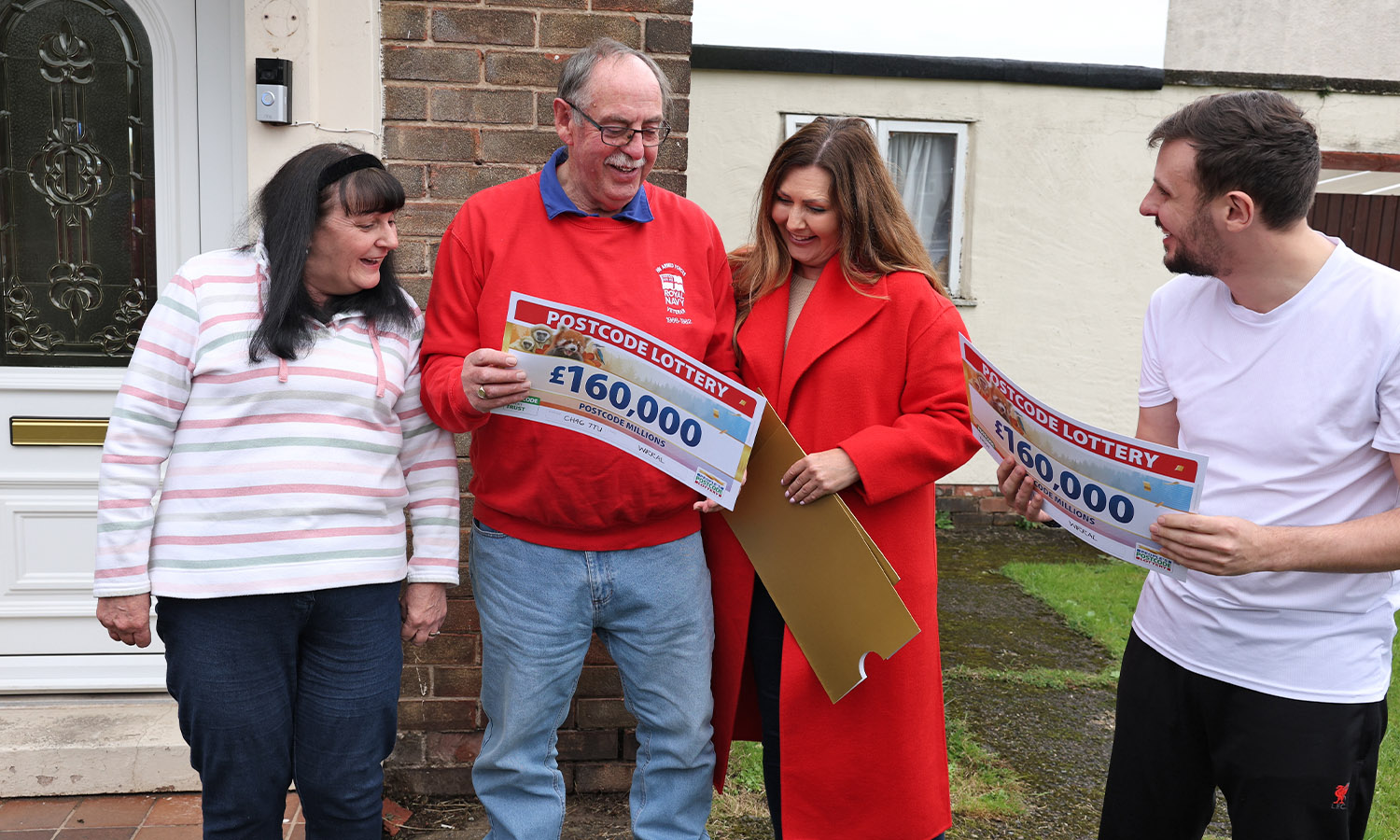 GLEE FOR TWO: Double-cheque reveal with mum Jan (left)