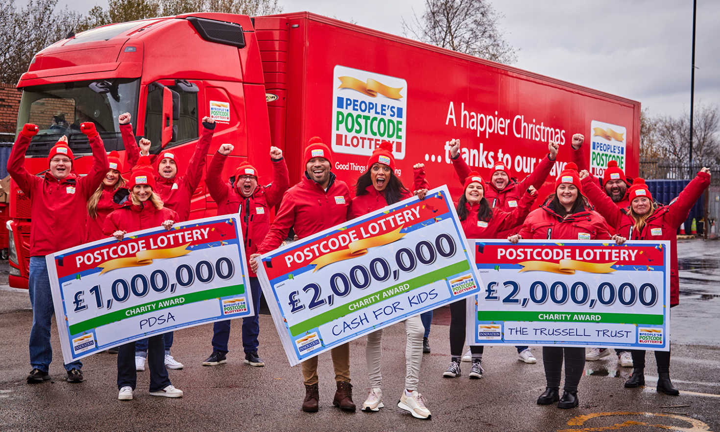 Three charities are unwrapping the gift of an extra £5 Million in funding thanks to players of People's Postcode Lottery