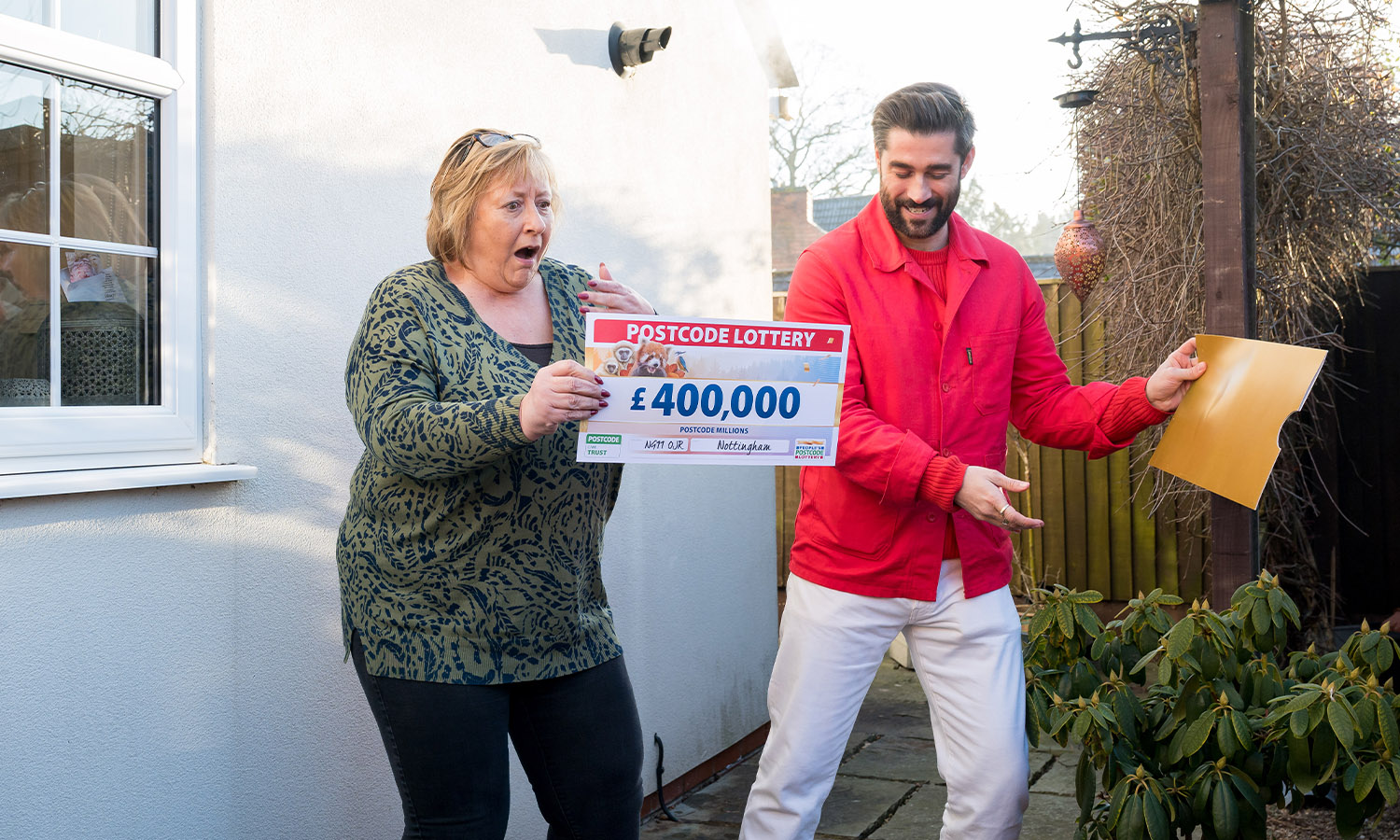 GOBSMACKED: Stunned Shirley bags £400k, and seconds later she netted a second cheque