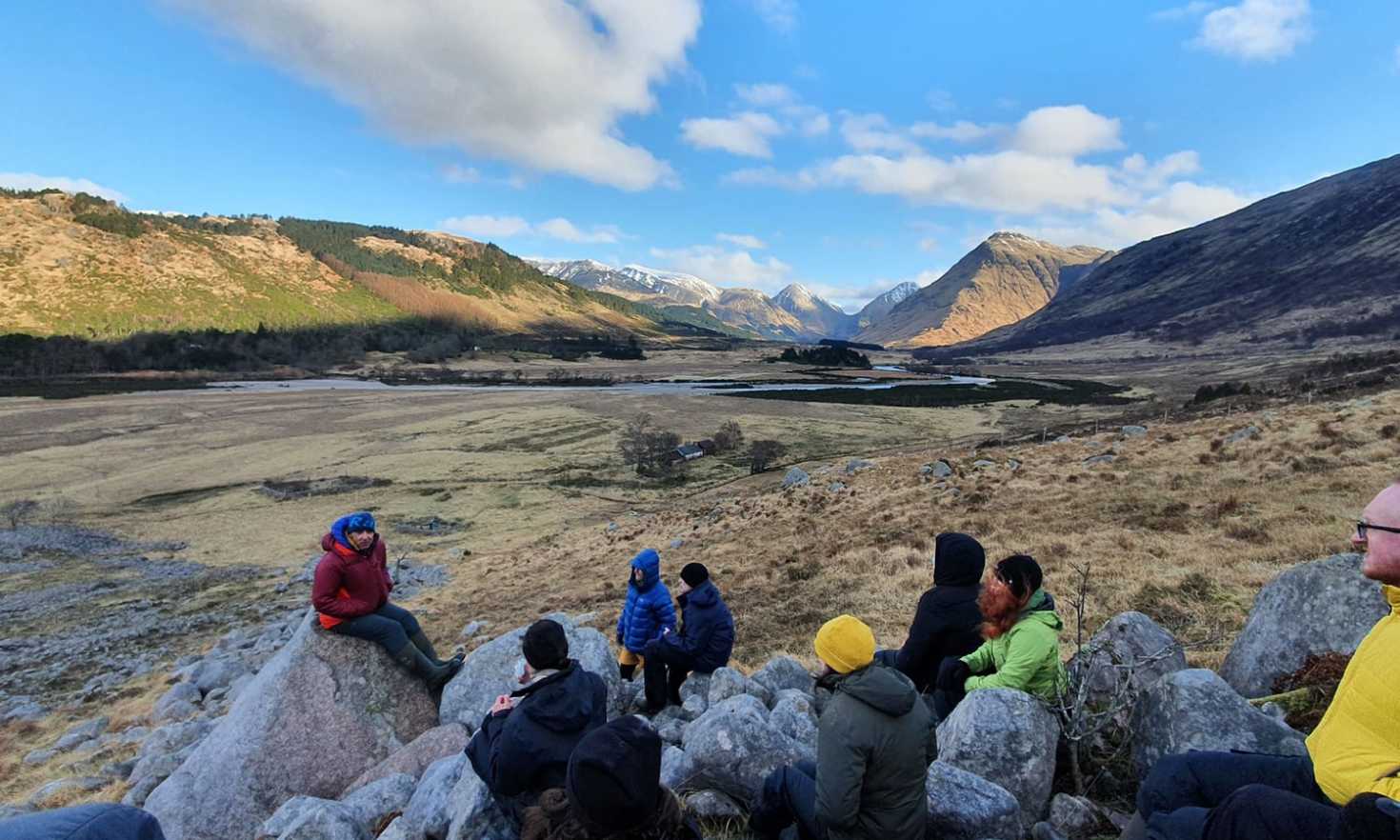 Participants on the Venture Scotland residential at Glen Etive Bothy in the Highlands