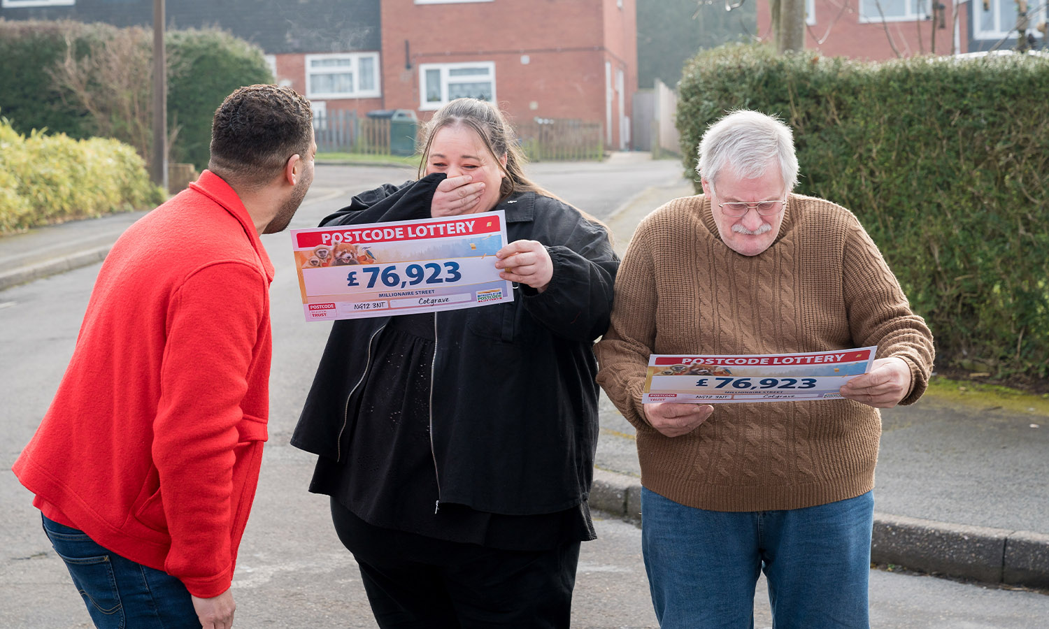 SURPRIZE: Sam and Peter were stunned when they saw their cheques