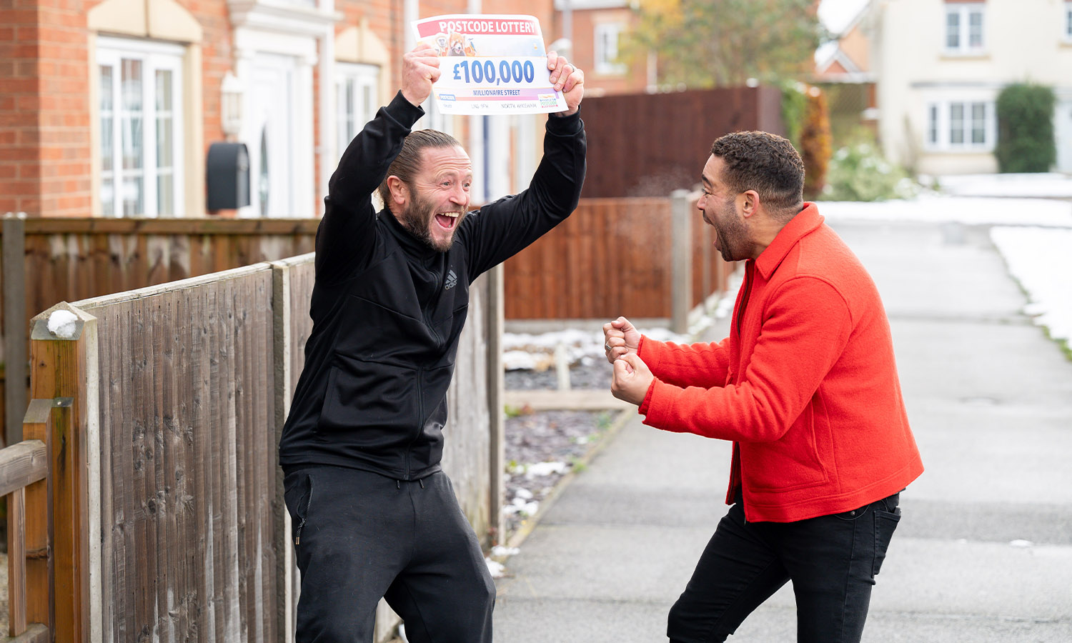 JUMPING FOR JOY: Ian said he couldn't stop smiling after his mega win